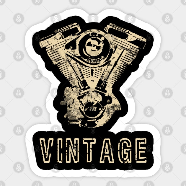 Vintage Motorcycle Engine Sticker by Scar